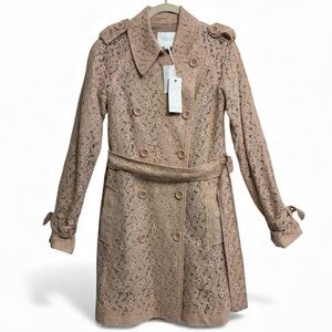 PIPERLIME Lace Belted Coat, Size XSMALL